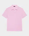 Theory Men's Brenan Knit Short-sleeve Johnny Collar Polo Sweater In Pink