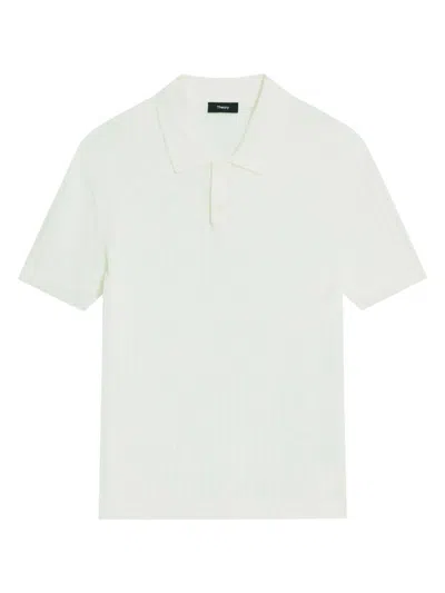 THEORY MEN'S CABLE-KNIT POLO SHIRT
