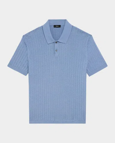 Theory Men's Cable-knit Polo Sweater