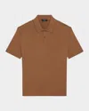 Theory Men's Cable-knit Polo Sweater In Brown