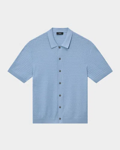 THEORY MEN'S CAIRN COTTON WAFFLE-KNIT SHIRT