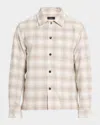 Theory Men's Check Button-down Shirt In Brown