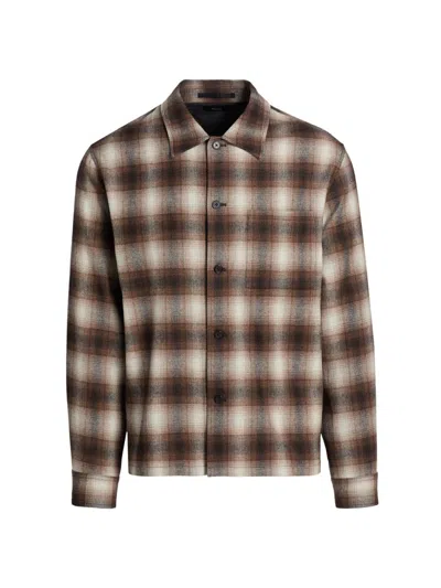 THEORY MEN'S CHECK WOOL-BLEND SHIRT