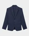 Theory Clinton Navy Stretch Linen Blend Sport Coat In Eclipse
