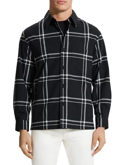 Theory Men's Clyfford Waren Windowpane Shirt In Multi