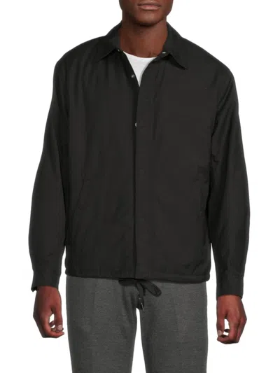 Theory Men's Cotton-blend Snap-front Jacket In Black