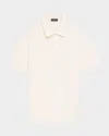 Theory Cable Knit Polo In Cotton In Neutral