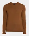Theory Regal Merino Crewneck Sweater In Brown