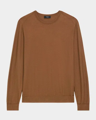 THEORY MEN'S CREWNECK SWEATER IN SILK-COTTON