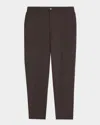 Theory Men's Curtis Drawstring Motion Wool Pants In Brown