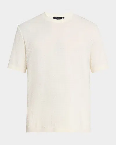 THEORY MEN'S DAMIAN TEXTURED KNIT SHORT-SLEEVE SWEATER