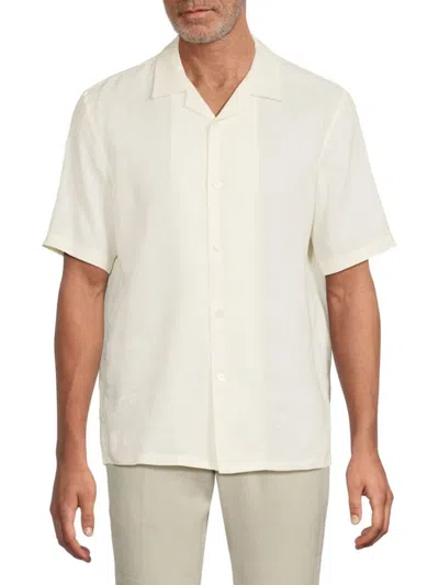 Theory Men's Daze Linen Camp Shirt In Ivory