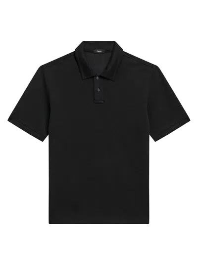 Theory Men's Delroy Cotton-blend Polo Shirt In Black