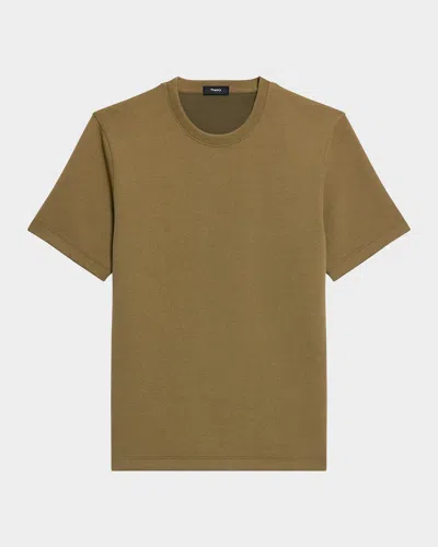 Theory Men's Delroy Double-knit T-shirt In Brown