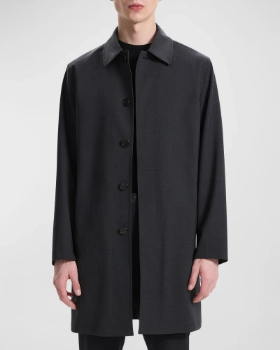 Theory Men's Din Coat In New Tailor In Dark Charcoal
