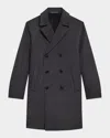 Theory Men's Double-breasted Topcoat In New Divide In Dk Chrl ml