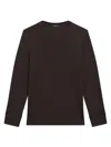 Theory Men's Essential Anemone Milano Long-sleeve T-shirt In Brown