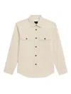 Theory Garvin Shirt Jacket In Organic Cotton In Sand
