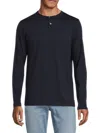 Theory Gaskell Long Sleeve Henley T-shirt In Eclipse