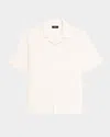 Theory Men's Geometric Dobby Pocket Camp Shirt In White