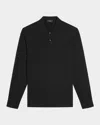 Theory Men's Goris Long-sleeve Polo Shirt In Black