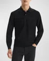 Theory Goris Long Sleeve Polo In Black