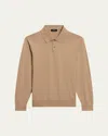 Theory Goris Long Sleeve Polo In New Camel