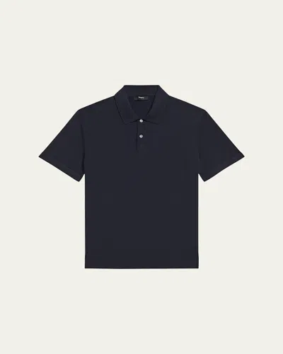 Theory Men's Goris Short-sleeve Polo Shirt In Baltic