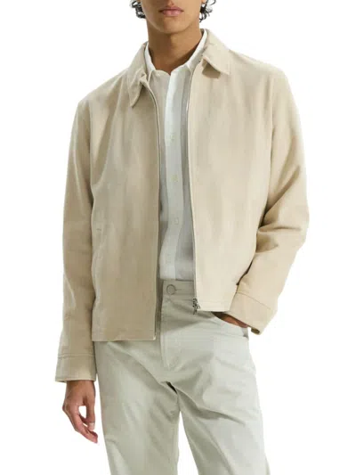 Theory Men's Hazelton Leather Blouson Jacket In Sand