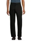 Theory Men's High Rise Stretch Cotton Pants In Black