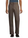 Theory Men's High Rise Stretch Cotton Pants In Mushroom