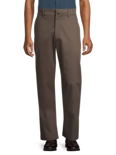 Theory Men's High Rise Stretch Cotton Pants In Mushroom