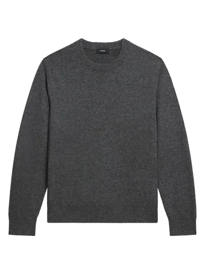 Theory Hilles Crewneck Sweater In Cashmere In Gray