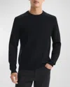 Theory Honeycomb Merino Wool Crewneck Sweater In Black