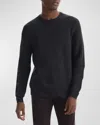 Theory Honeycomb Merino Wool Crewneck Sweater In Mink Melange