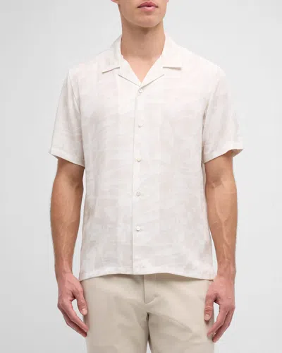 Theory Men's Irving Abstract Palms Camp Shirt In Sdmu