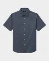 Theory Irving Regular Fit Short Sleeve Shirt In Blatic/fog