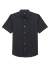 Theory Men's Irving Short Sleeve Shirt In Structure Knit In Black