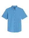 Theory Irving Slim Fit Short Sleeve Shirt In Powder Blue