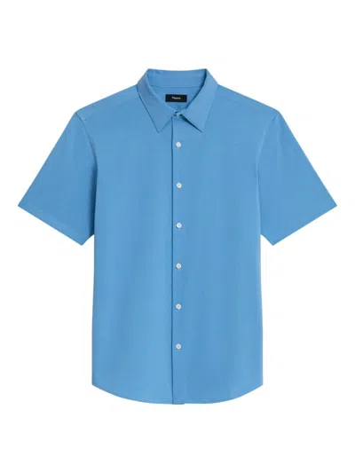 Theory Men's Irving Cotton-blend Shirt In Powder Blue
