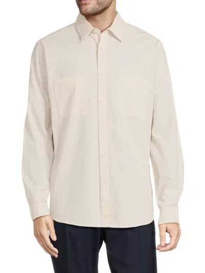 Theory Men's Irving Crinkle Shirt In Moon