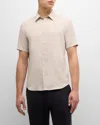 Theory Men's Irving Fluid Lyocell Short-sleeve Shirt In New Sand