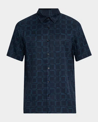 THEORY MEN'S IRVING GRID LYOCELL SPORT SHIRT