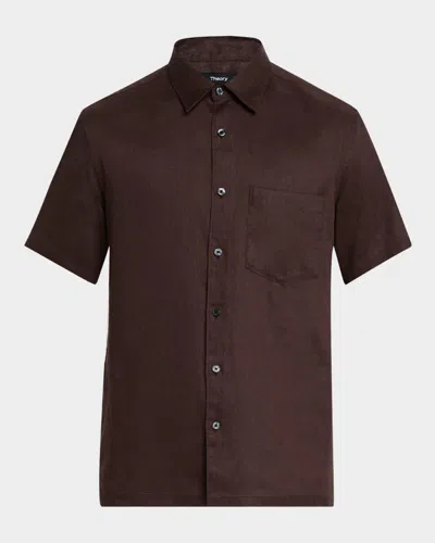 THEORY MEN'S IRVING LINEN BUTTON-DOWN SHIRT