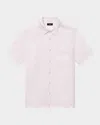 Theory Irving Short Sleeve Button Front Shirt In Dogwood