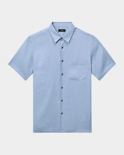 THEORY MEN'S IRVING LINEN BUTTON-DOWN SHIRT