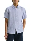 THEORY MEN'S IRVING LINEN BUTTON-FRONT SHIRT