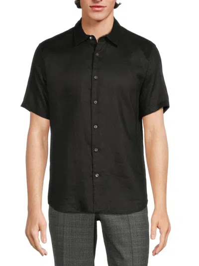 Theory Men's Irving Linen Shirt In Black