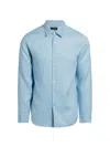Theory Men's Irving Long-sleeve Linen Shirt In Powder Blue
