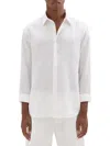 Theory Irving Solid Linen Button-up Shirt In White